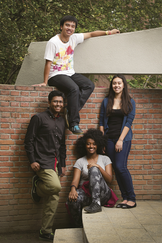 Xavier Tan, 17, Singapore, has lived in Beijing for nine and a half years Ana Zamudio, 17, Mexico, has lived in Beijing for five years Zekre Mesfin, 16, Ethiopia, has lived in Beijing for three and a half years Shaptarshi Joarder, 16, Bangladesh, has lived in Beijing for four years