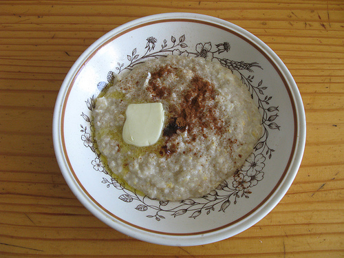 Oatmeal as the great oatmeal eaters of long ago intended. Photo by Mesq of Flickr