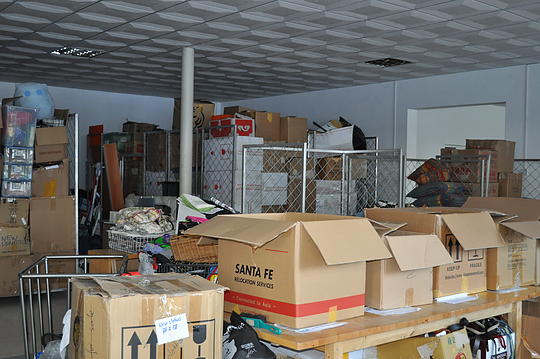 Clothing ready to sort and send out.