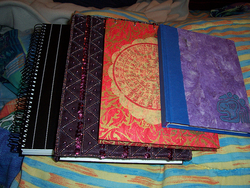 Putting thoughts down on paper; photo by paperbackwriter of flickr.