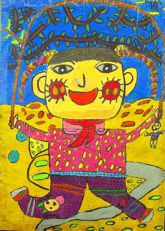 Beautiful, bright paintings on display and up for auction!