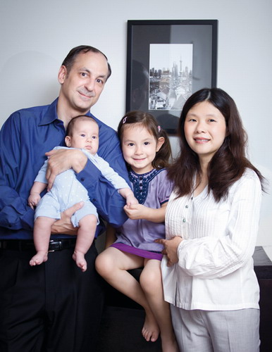 Ashley Liu, her husband Mike and their children Sophie (4) and Max (3 months)