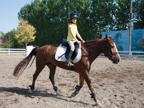 Greta Ivazaj trots along