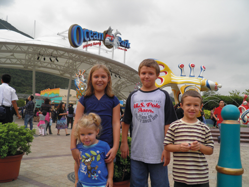 From left: Korynn (2), Sydnee (8), Bailey (10), and Rylan (6) outside of Ocean Park