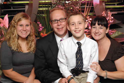 The Bottoms commemorate their cruise with a family portrait