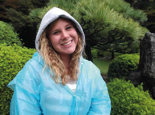 Thirteen-year-old Emma sits pretty in Japan