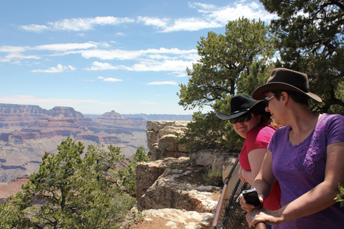 Violet (17) and Julie take in the Grand Canyon in Arizona
