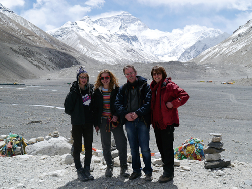 The Reins catch their breath at the Mount Everest base camp