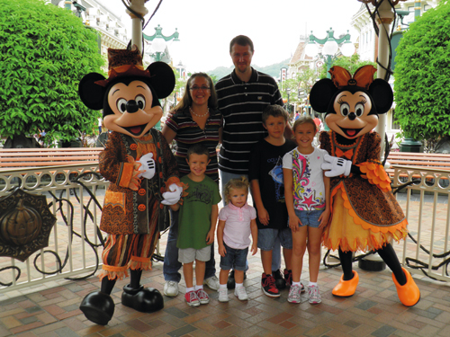 The Bartons catch up with Mickey and Minnie at Hong Kong Disneyland