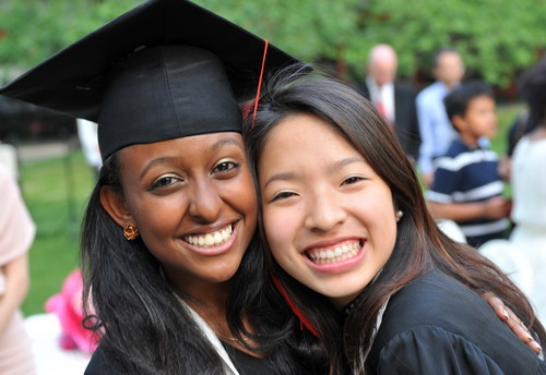 'All smiles' Frena and Yu Ann