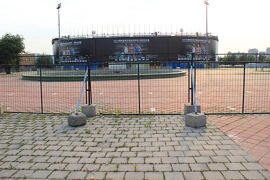 The Chaoyang Park Beach Volleyball grounds still up and running