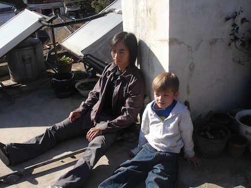 BFFs Tiger Chen and Arman Darbo on set