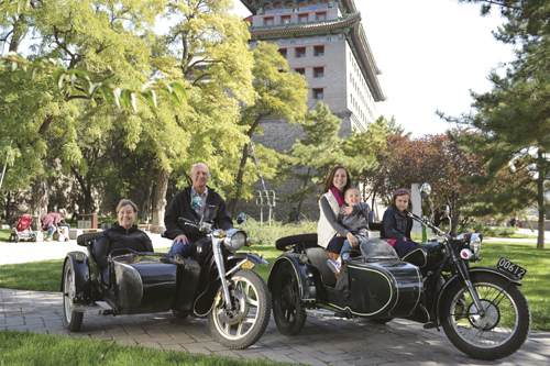 From left: Grandparents Darlene and Dennis Koehler, Michelle, Alden, and Brynn at the Southeast Corner Tower