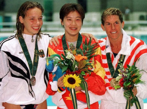 Fu Mingxia at the 1996 Olympics in Atlanta