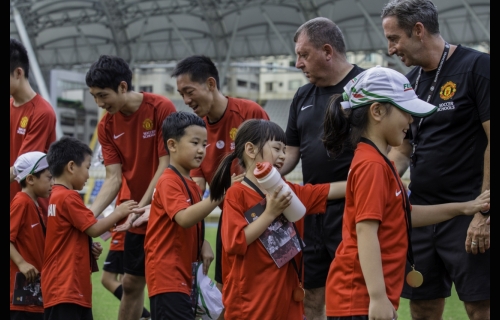 A scene from a Man United Soccer Schools camp in Taipei last year
