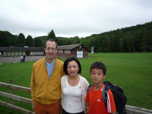 The entire family (from left) Markus, Janny, and Patrick at Camp Beaumont in North Wales