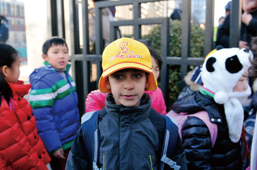 Dante Rodriguez (age 7) began attending Fuxue Elementary this school year