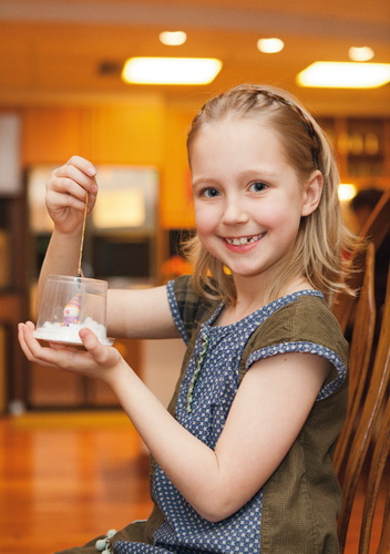 Fiona McVeigh (8) shows off her finished creation