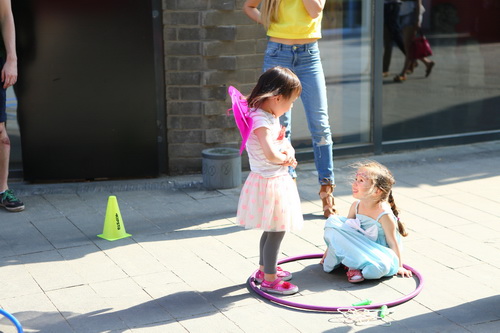 Redefining the hula hoop rountine, standing and sitting within it is so much easier