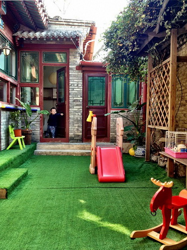the courtyard's outside play area