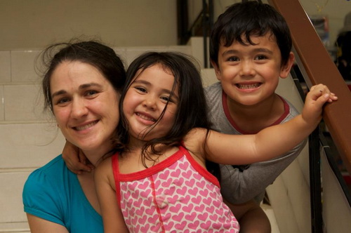 mrs.agustina having fun with her kids (ameer and ambieka)