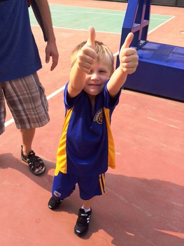 Elijah Burnell poses for his first day of school