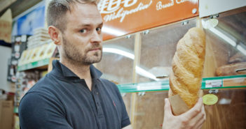 Man holding bread