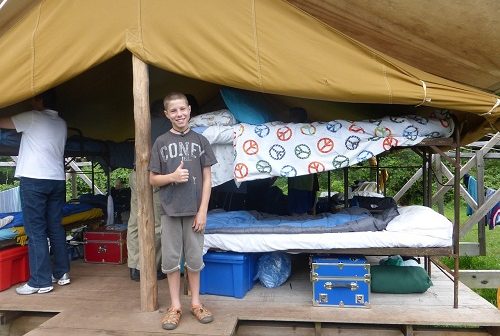 Boy camping