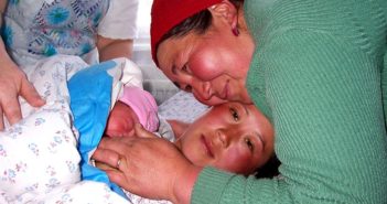 Mother helped her daughter through labor and delivery in issyk k