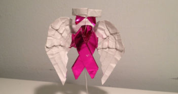Breast Cancer Ribbon origami
